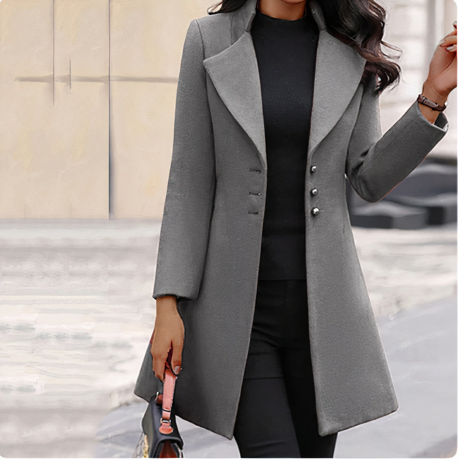 Women Coat | Slim-Fit Trench with Lapel Collar Design