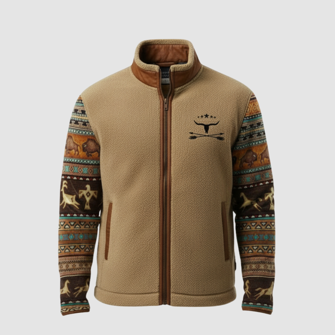 Men Jacket | Regular Fit Fleece Utility with Layering Room