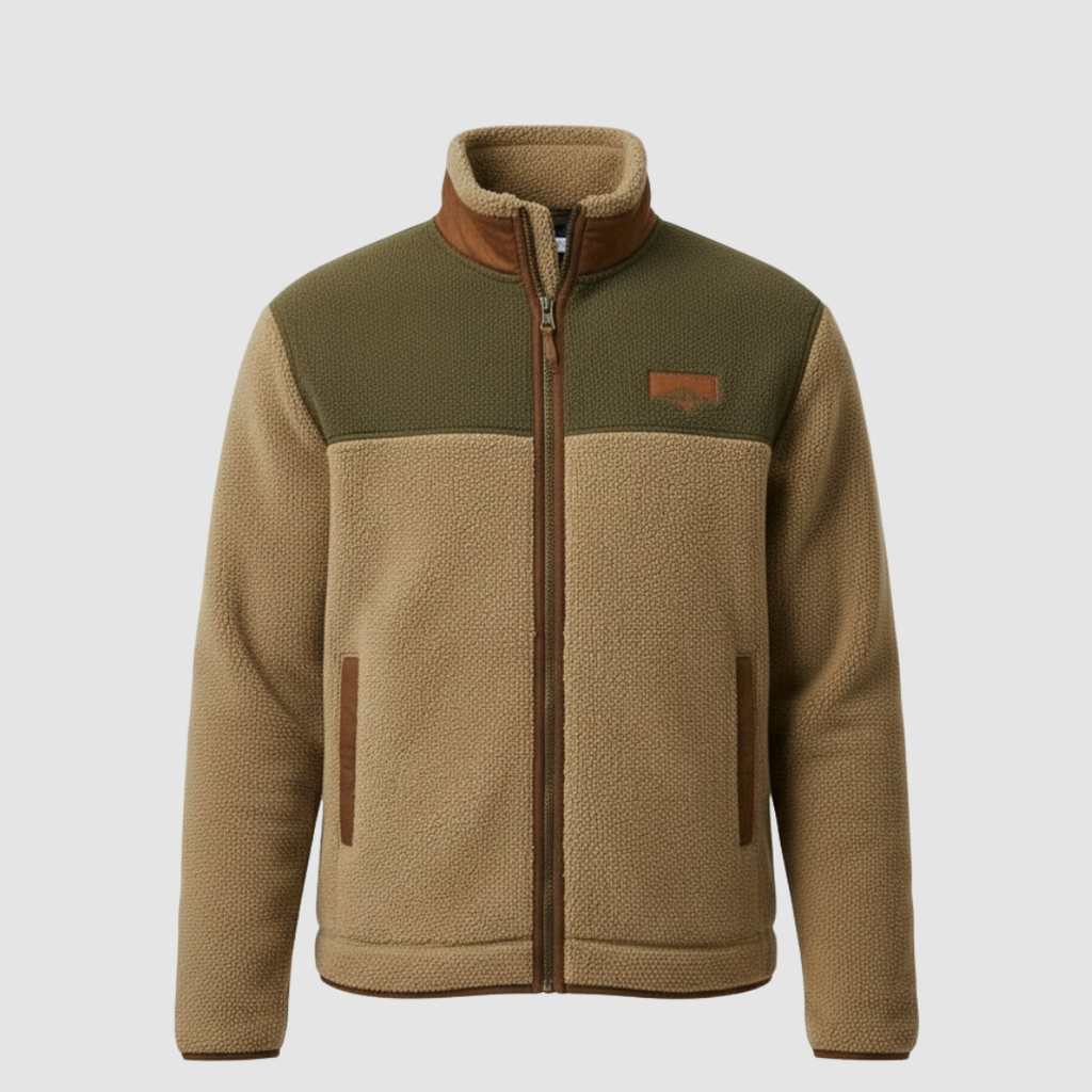Men Jacket | Regular Fit Fleece Utility with Layering Room