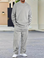 Men Set | Long Sleeve Top and Straight Leg Trousers
