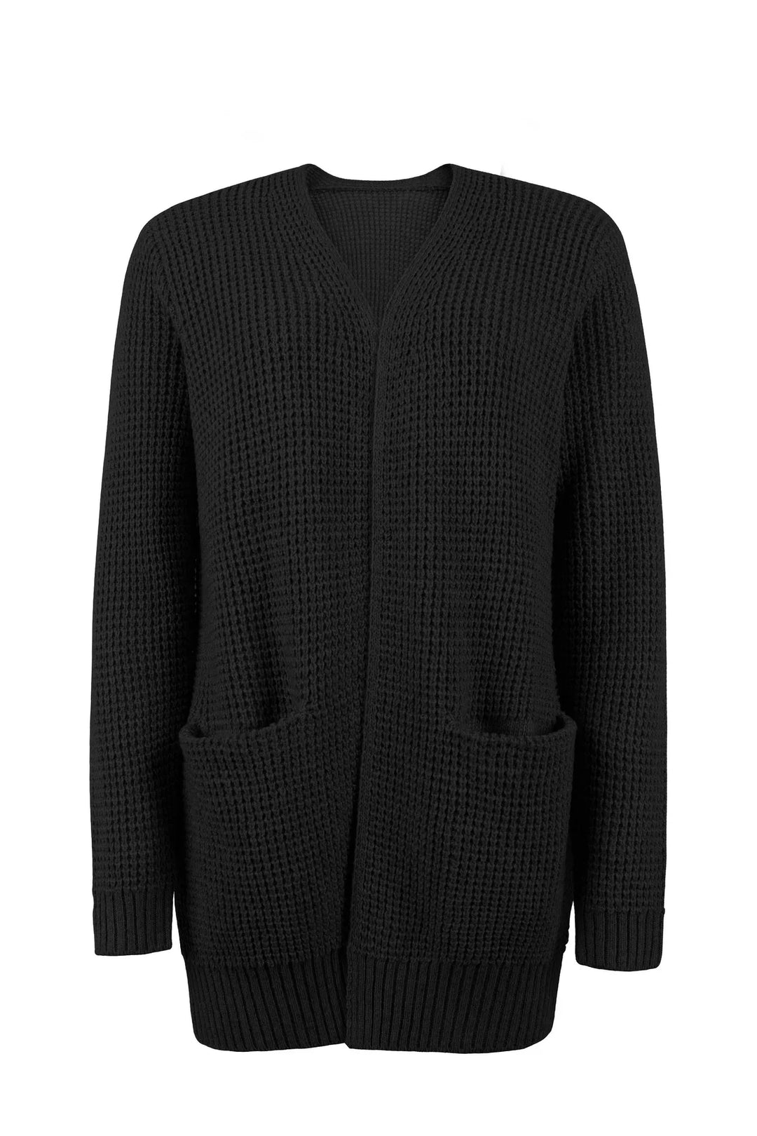 Women Cardigan | Open Front Long Sleeve with Side Pockets