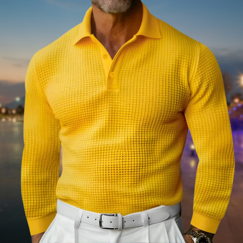 Men Set | Polo Collar Long Sleeve Knitted Pullover Fit