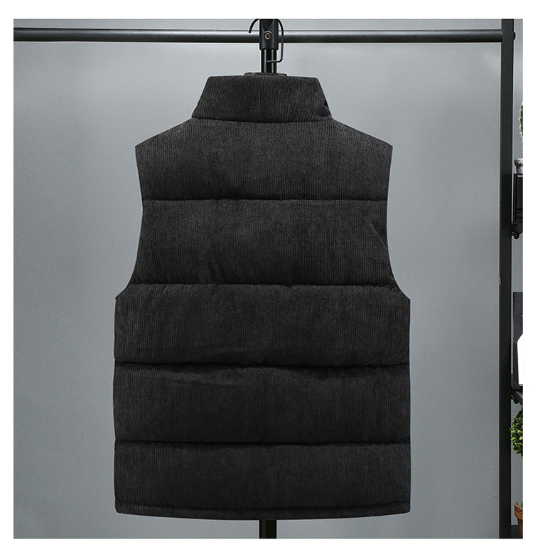 Men Set | Corduroy Puffer Vest with Snap Placket