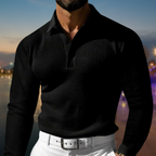 Men Set | Polo Collar Long Sleeve Knitted Pullover Fit