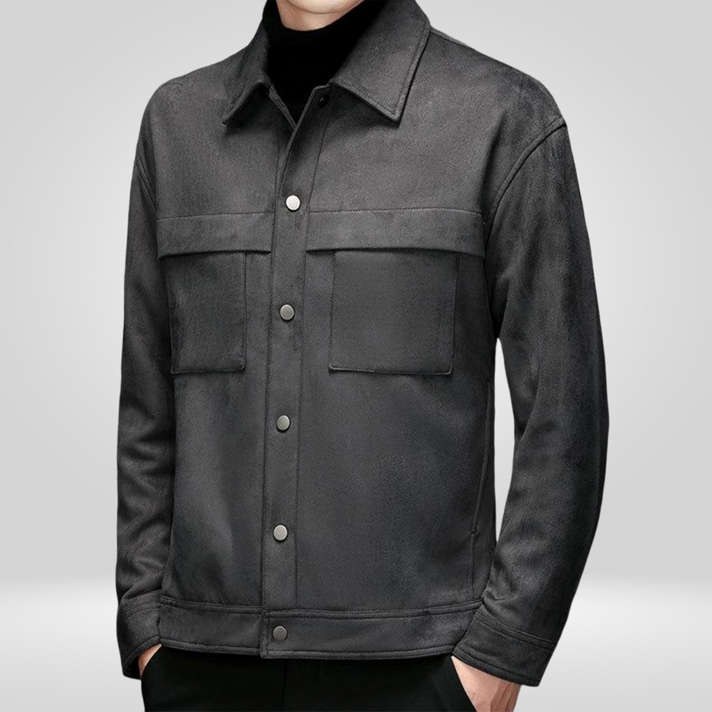 Men Jacket | Fitted Cut with Snap Button Front Closure