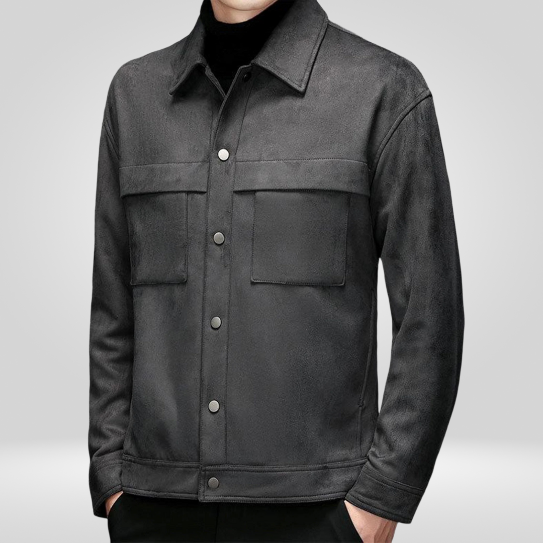 Men Jacket | Fitted Cut with Snap Button Front Closure