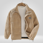 Men Coat | Loose Fit Full-Length Zipper for Cold Weather