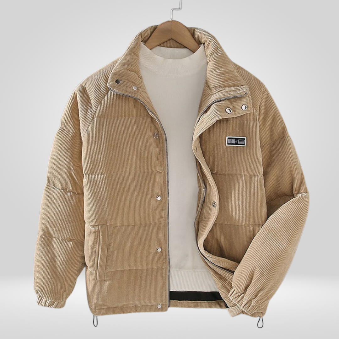 Men Coat | Loose Fit Full-Length Zipper for Cold Weather