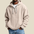 Men Hoodie | Quarter-Zip Relaxed Fit with Kangaroo Pocket