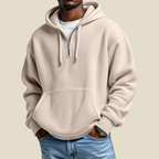 Men Hoodie | Quarter-Zip Relaxed Fit with Kangaroo Pocket