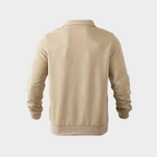 Men Sweater | Quarter-Zip Turtleneck with Geometric Knit Pattern