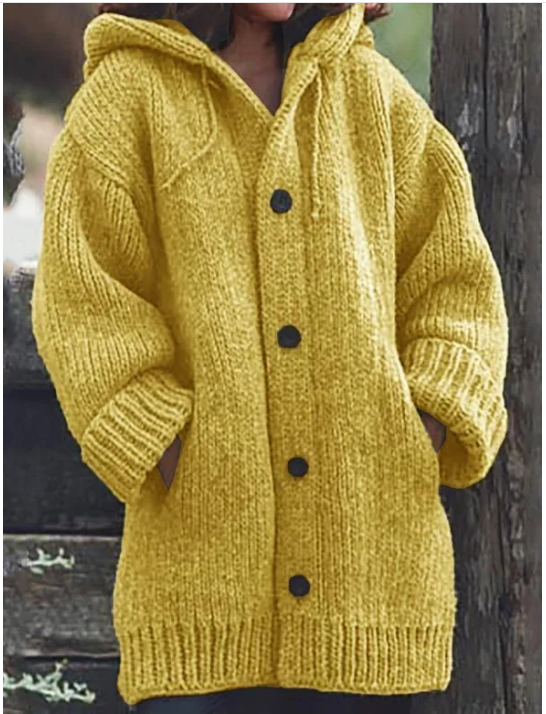 Women Cardigan | Oversized Longline Fit with Hood and Buttons