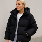 Women Coat | Quilted Loose Fit with Fixed Hood for Winter