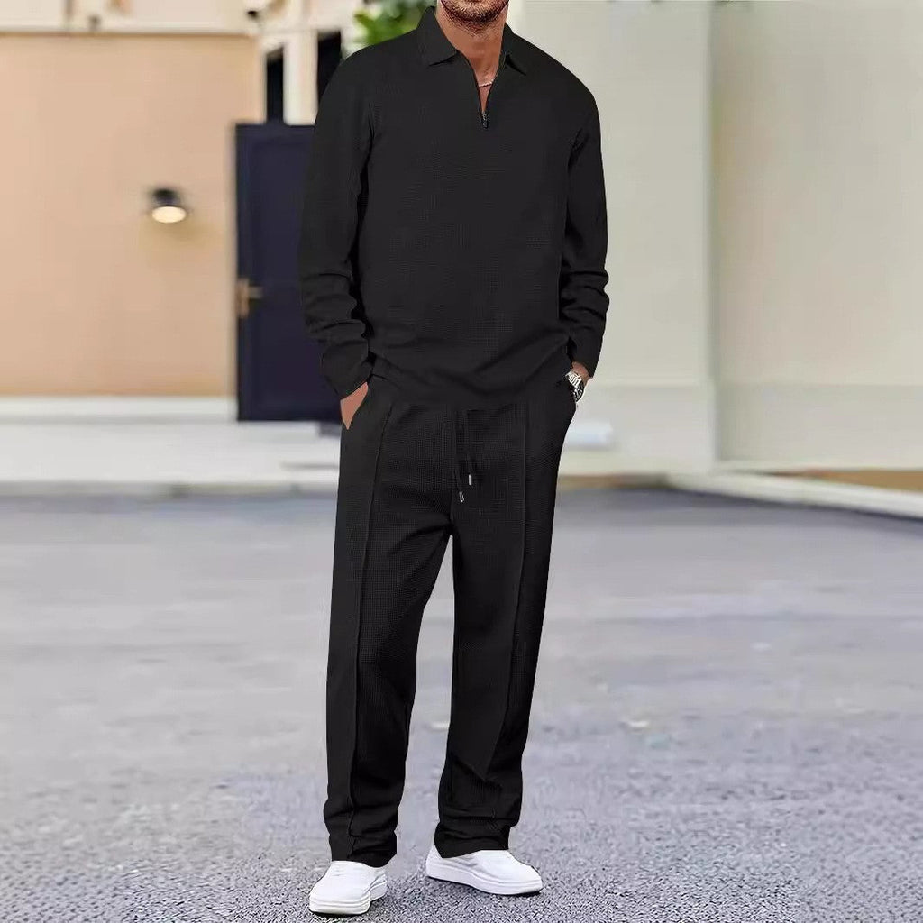 Men's Set | Zip Collar Top and Straight Leg Trousers