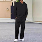 Men's Set | Zip Collar Top and Straight Leg Trousers