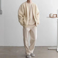 Men Cardigan | Zip-Up Crew Neck Ribbed Knit with Pockets