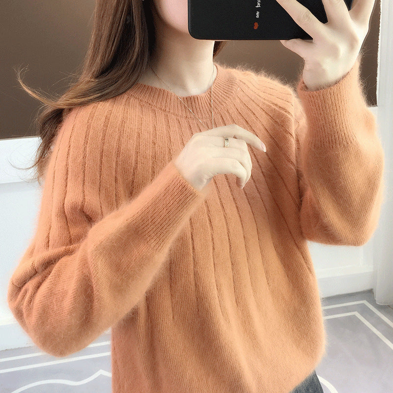 Women Sweater | Ribbed Knit Round Neck Regular Fit Design