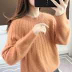 Women Sweater | Ribbed Knit Round Neck Regular Fit Design