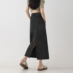 Women Skirt | High-Waist Maxi Denim with Back Slit
