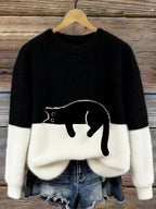 Women Sweater | Colourblock Relaxed Fit with Appliqué Detail