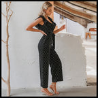 Women Jumpsuit | V-Neck Ruffle Trim with Tie-Waist Belt