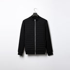 Men Jacket | Quilted Panel Front with Stand Collar Zip