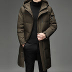 Men Puffer Jacket | Longline Fit with Detachable Hood