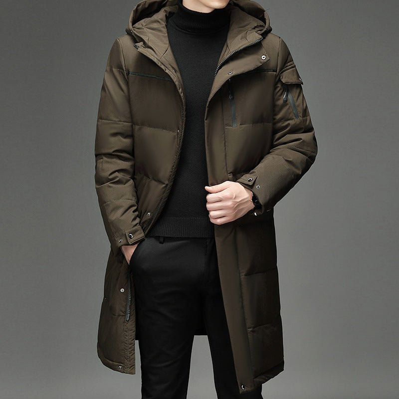 Men Puffer Jacket | Longline Fit with Detachable Hood