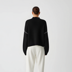 Women Sweater | Loose Fit Pullover with Sleeve Detail