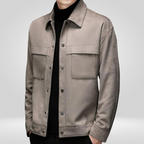 Men Jacket | Fitted Cut with Snap Button Front Closure