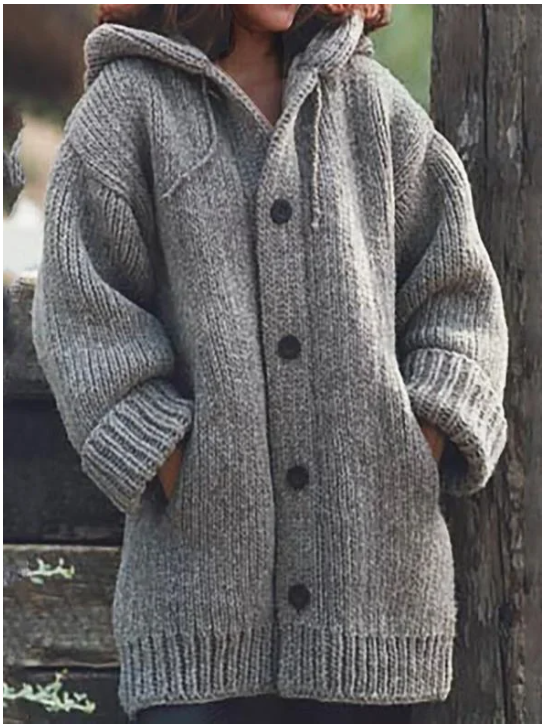 Women Cardigan | Oversized Longline Fit with Hood and Buttons