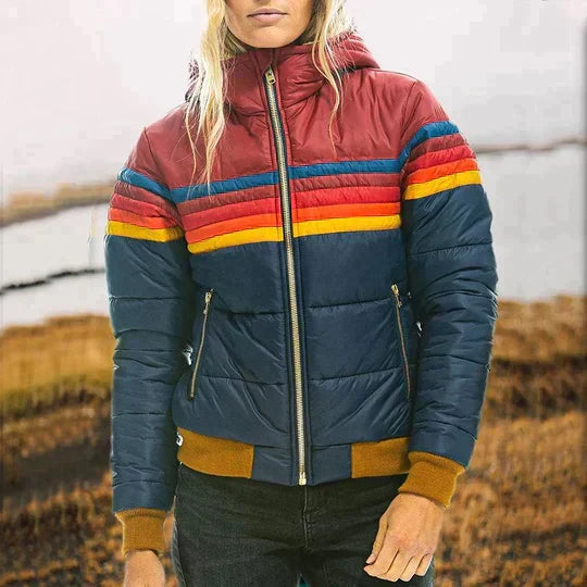 Women Coat | Plush Fabric with Full-Length Relaxed Silhouette