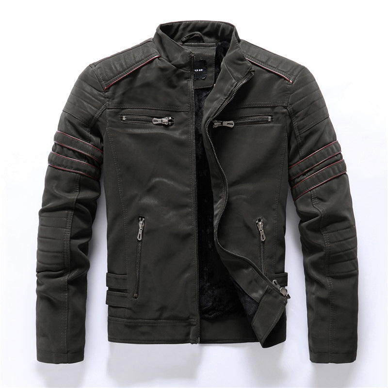 Men Jacket | Full Zip Front with Stand Collar Regular Fit