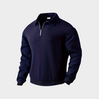 Men Sweater | Quarter-Zip Turtleneck with Geometric Knit Pattern