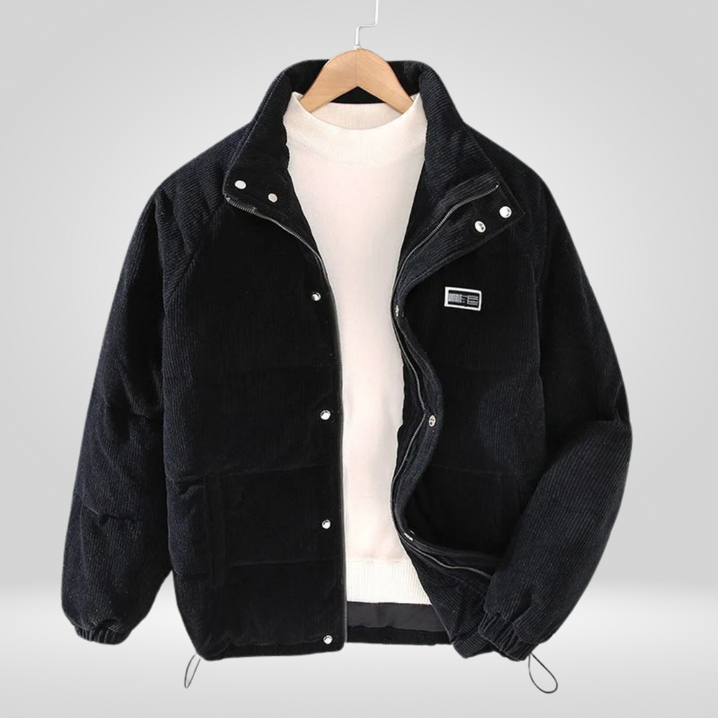 Men Coat | Loose Fit Full-Length Zipper for Cold Weather