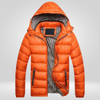 Men Jacket | Quilted Insulated Hood with Zip Snap Front