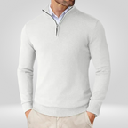 Men Sweater | Quarter-Zip Stand-Up Collar Slim Fit