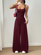 Women Jumpsuit | Wide Leg Fit with Ruched Waist Detail