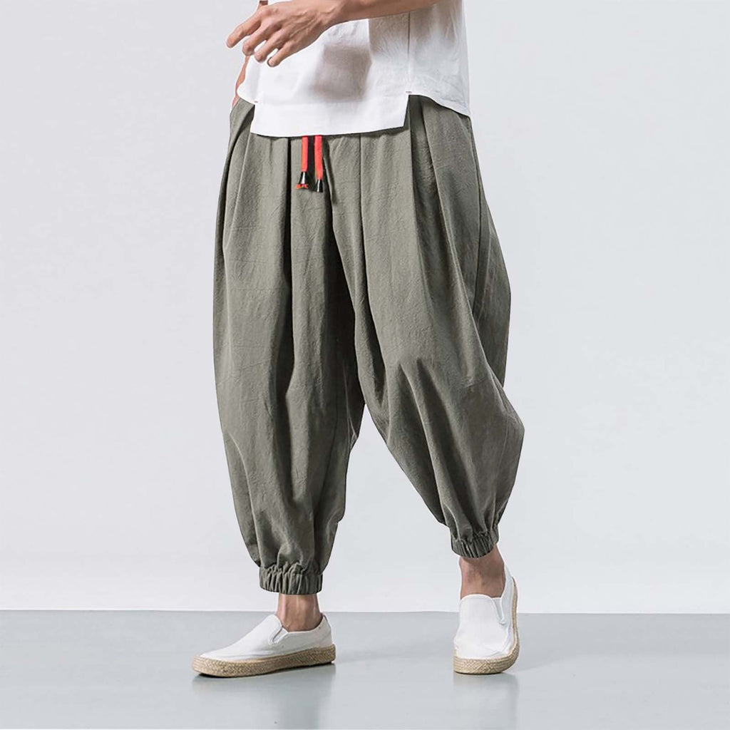 Men Trousers | Harem Fit with Elasticated Cuffs and Drawstring