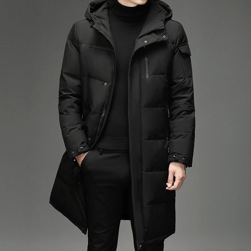 Men Puffer Jacket | Longline Fit with Detachable Hood