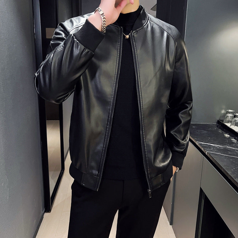 Men Jacket | Zip-Up Bomber with Raglan Sleeves and Ribbed Trim