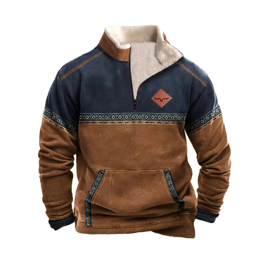 Men Sweater | Full Zip Long Sleeve Fitted Silhouette