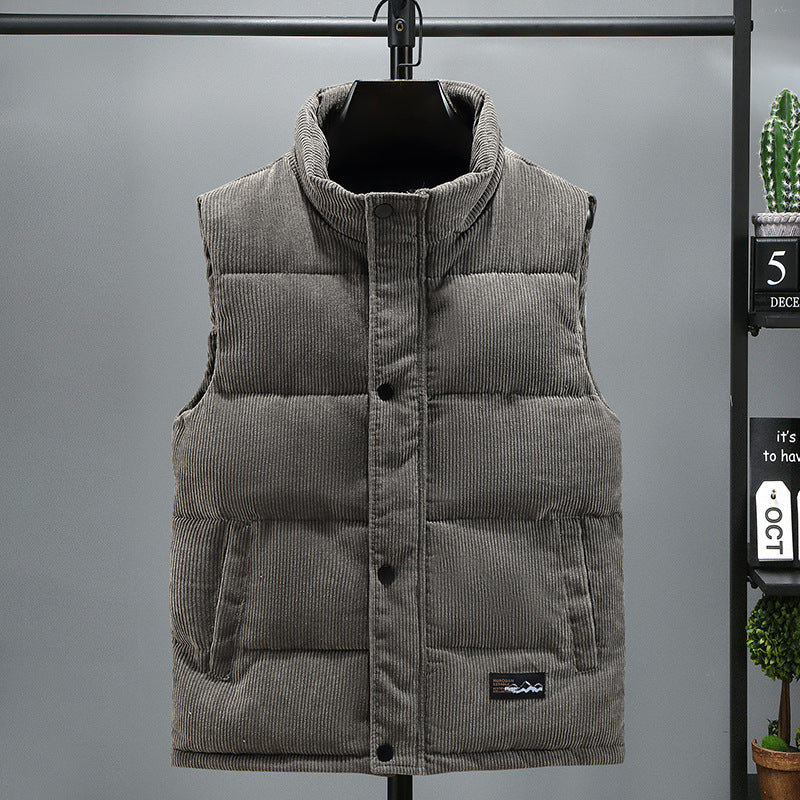 Men Set | Corduroy Puffer Vest with Snap Placket