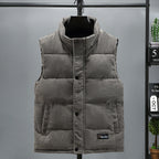 Men Set | Corduroy Puffer Vest with Snap Placket