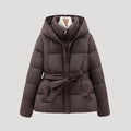Women Coat | Quilted Belted Design with Attached Hood