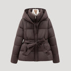 Women Coat | Quilted Belted Design with Attached Hood