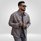 Men Jacket | Fitted Cut with Snap Button Front Closure