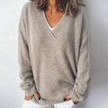 Women Sweater | V-Neck Regular Fit Knit Pullover Design