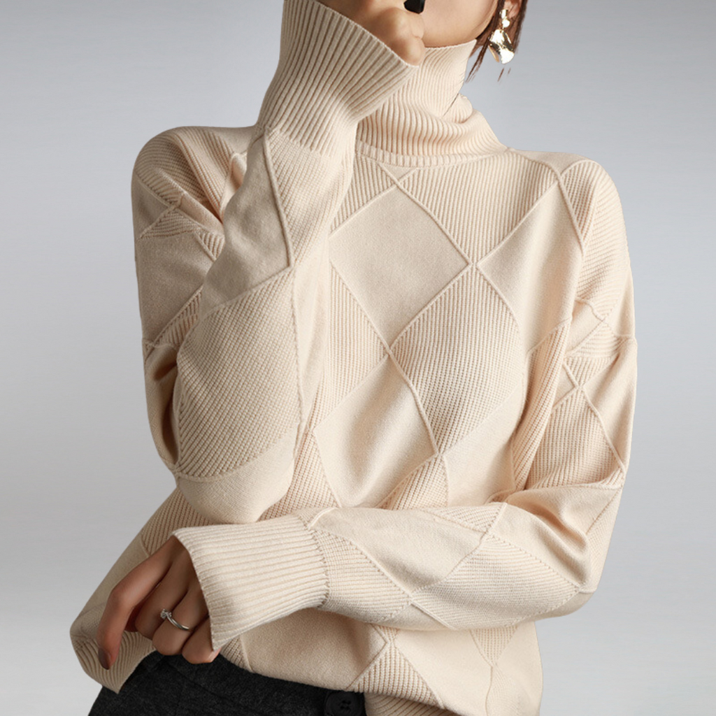 Women Sweater | Ribbed Knit Turtleneck Long Sleeve Fitted