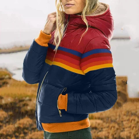 Women Coat | Plush Fabric with Full-Length Relaxed Silhouette
